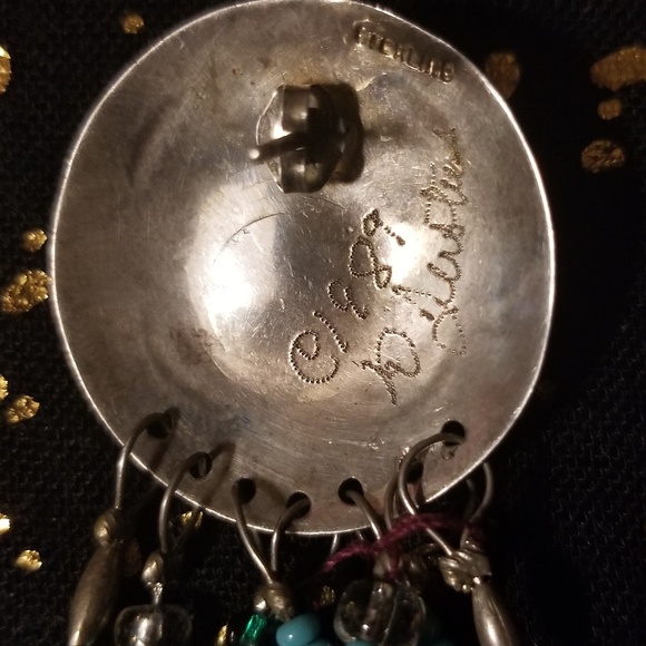 Vintage Signed NAI S.S. Concho Earrings - Picture 8 of 8